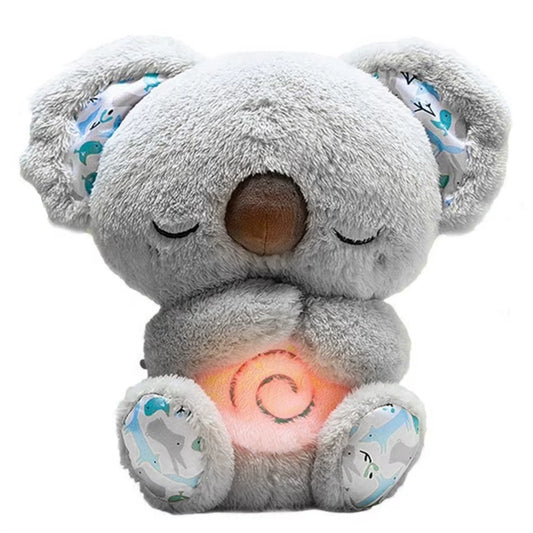 Breathing Koala with Light Sound Baby Sleep and Playmate Koala Musical Stuffed Plush Toy Newborn Sensory Comfortable Baby Gifts